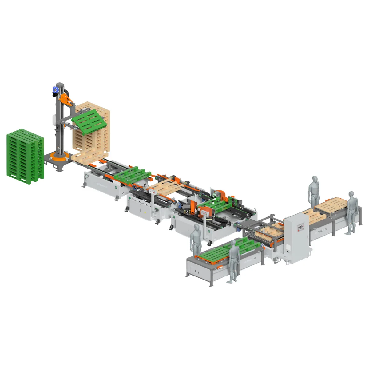 Полуавтоматическая линия сборки поддонов EcoWood 500Pro